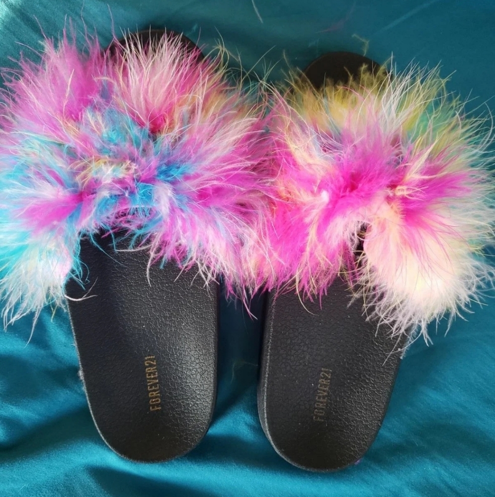 Rainbow Feather Slides- being donated after 1/31